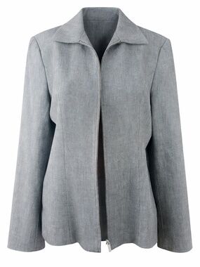 Rafaella Gray Zip Front Blazer Jacket Size 6